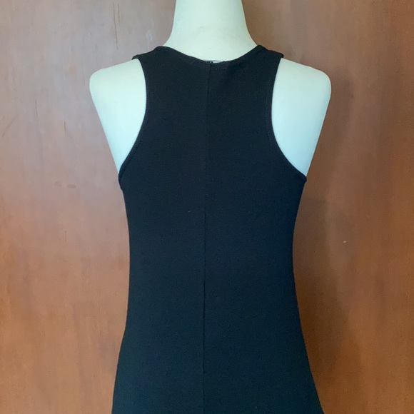 Theory Black Tie Dress with Leather - NEW - Picture 7 of 12